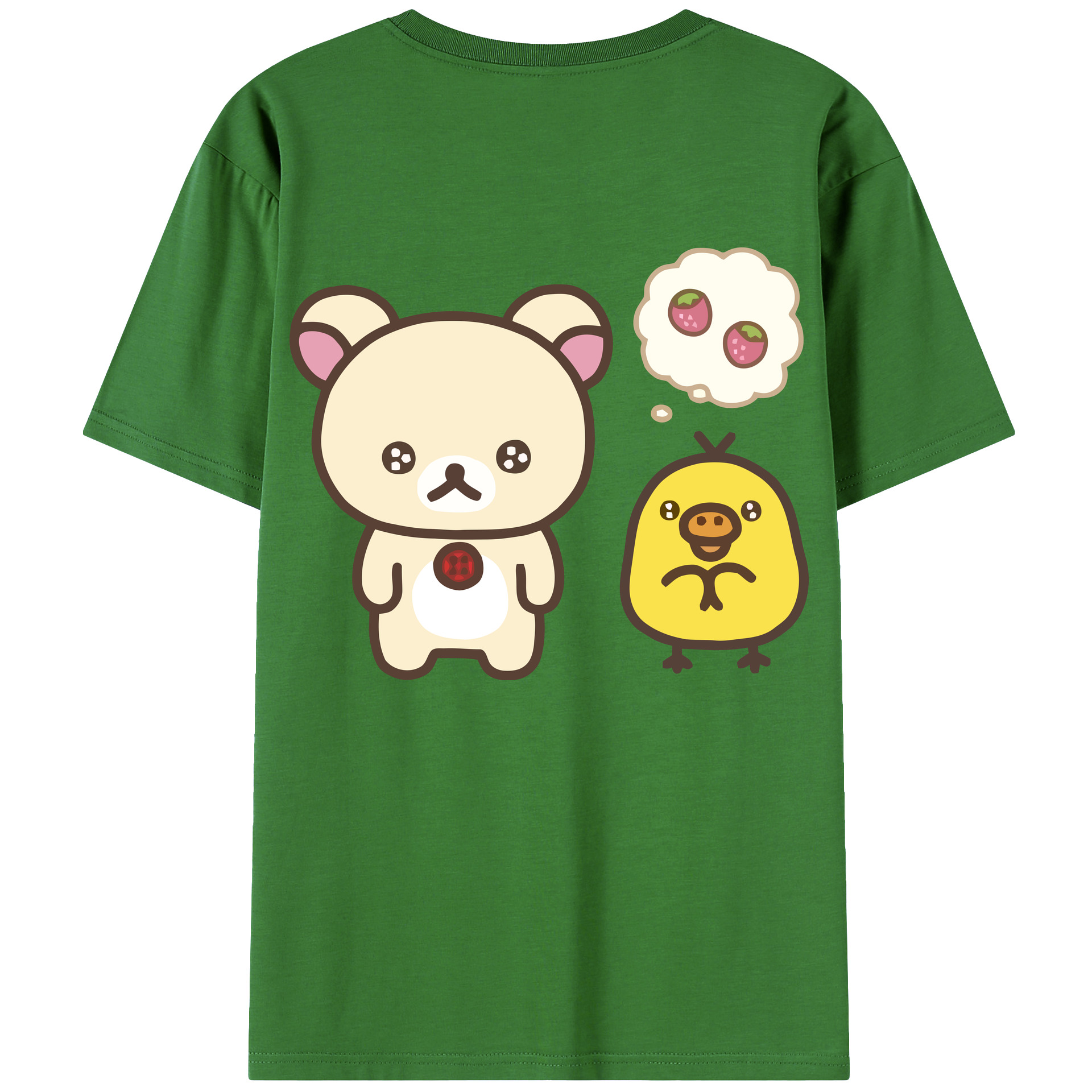 （画像用） リラックマ リラックマ キイロイトリ Rilakkuma Korilakkuma Kiiroitori レディース半袖Tシャツ(バックプリント)